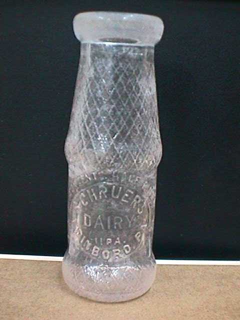 2 VINTAGE HALF PINT MILK DAIRY Glass BOTTLES Sealed BB48 Imprint